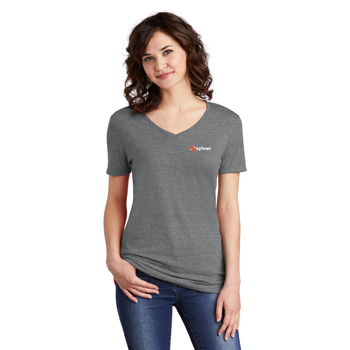 Sylvan JERZEES ® Ladies Snow Heather Jersey V-Neck T-Shirt