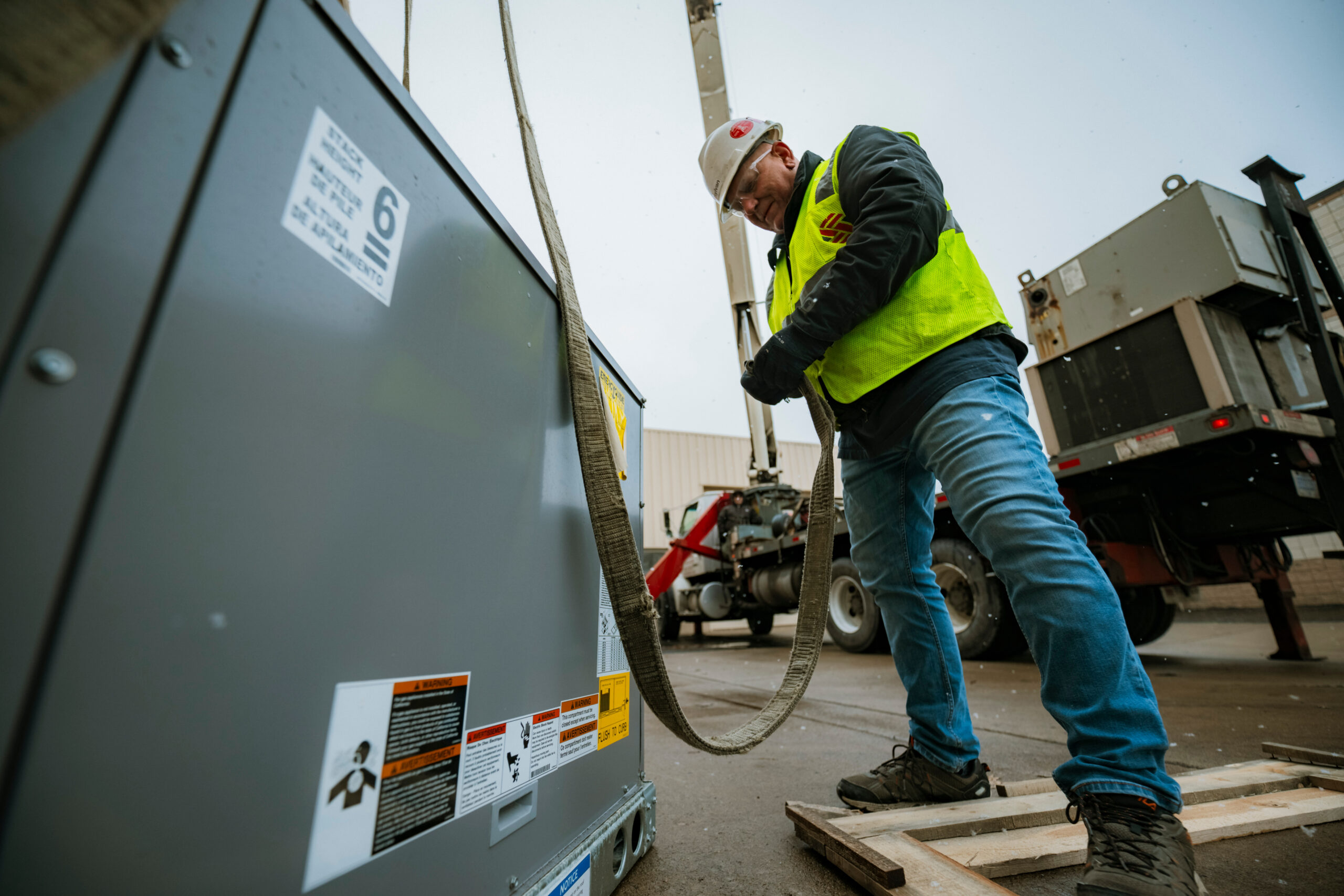 Rigging an industrial HVAC system