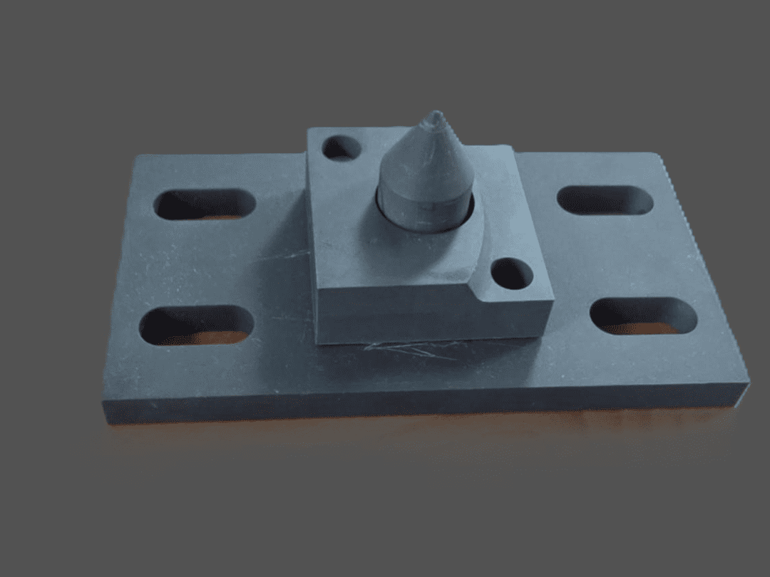 3D-printed conveyor system components including a locating pin plate and alignment block for industrial assembly